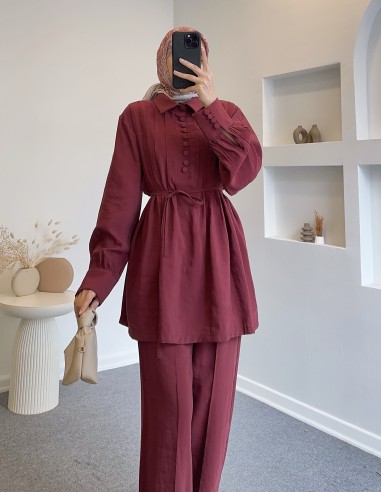 2570 pantolon takım- bordo