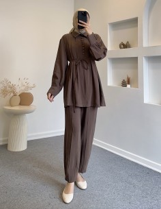 2570 pantolon takım-Acı kahve