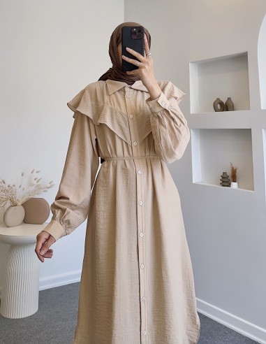 7776 asimetrik parçalı pamuklu tunik-...