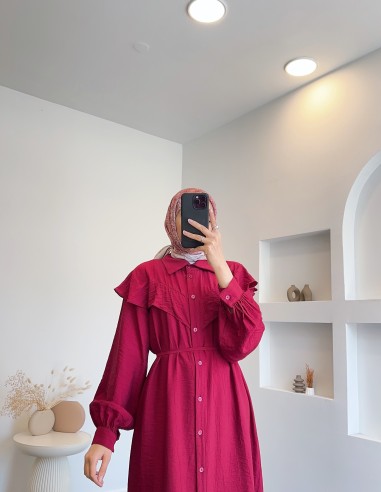 7776 asimetrik parçalı pamuklu tunik-...