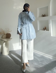 6659 celsin cepli gömlek -Mavi