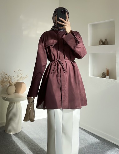 6659 celsin cepli gömlek - Bordo