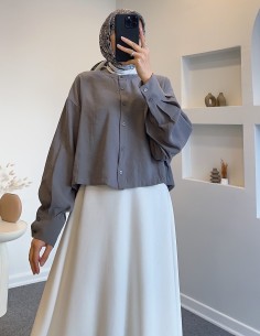 D29147 basic gömlek - gri