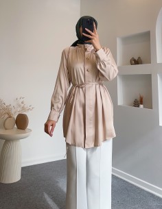 5090 saten tunik - Bej