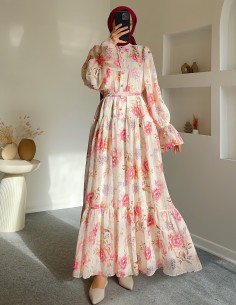 6451 Çiçek desenli elbise-... 2