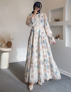 6451 Çiçek desenli elbise-... 2