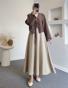 29163 saf keten  bluz -...