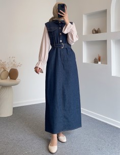 2604 kemerli kot jile - mavi