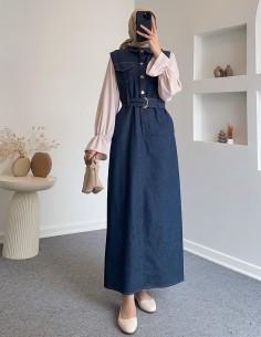 2604 kemerli kot jile - mavi 2