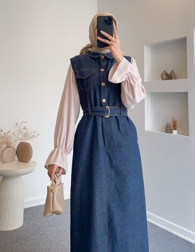 2604 kemerli kot jile - mavi