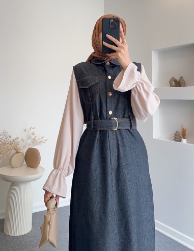 2604 kemerli kot jile - Koyu mavi