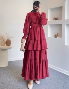 012 kat kat elbise - Bordo 2