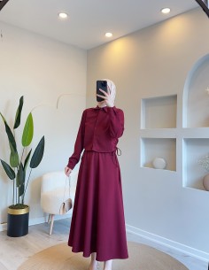 2805 elfida etek takım bordo