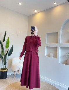 2805 elfida etek takım bordo 2