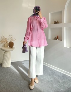 5083 çizgili saten gömlek -... 2