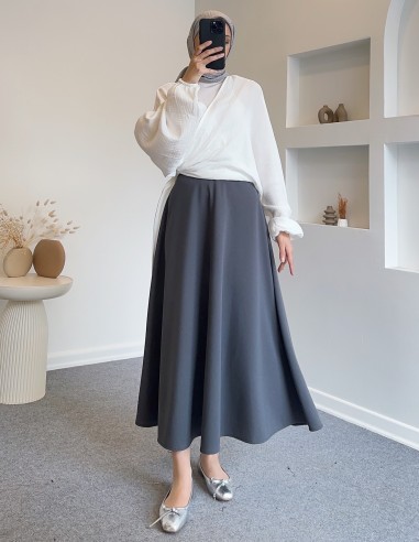 31211 kurvaze bağlamalı bluz  - Beyaz