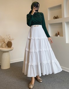 D29091 kat kat etek - Beyaz