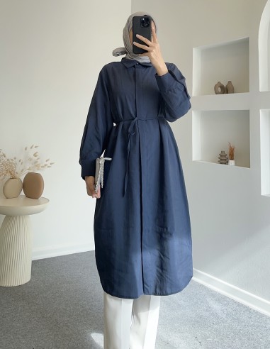 7731 gizli düğmeli tunik- Lacivert