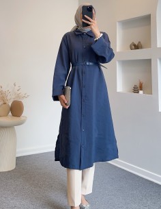 7778 kemerli tunik - Lacivert