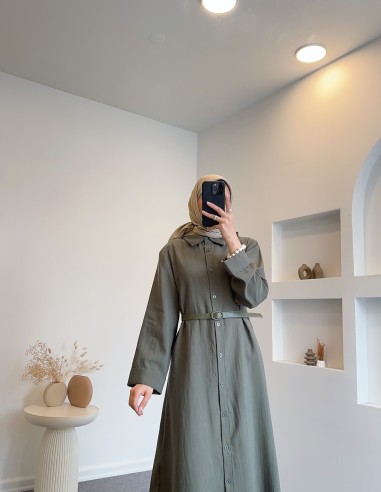 7778 kemerli tunik - yeşil