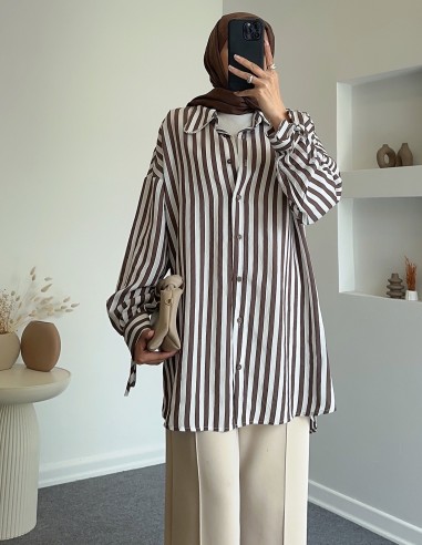 1401 yakası taş şeritli tunik -...