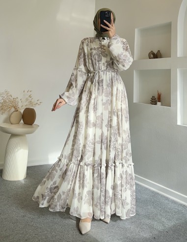 6446 royal elbise - bej