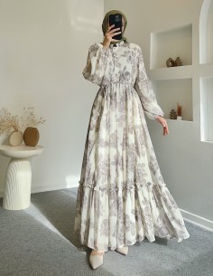 6446 royal elbise - bej