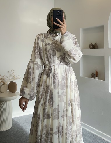 6446 royal elbise - bej