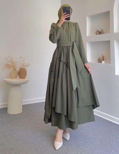 6001 elsa elbise - yeşil