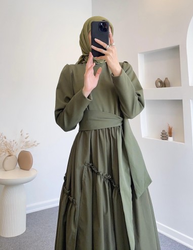 6001 elsa elbise - yeşil