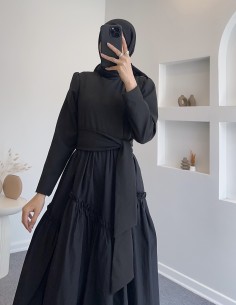 6001 elsa elbise - Siyah 2