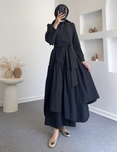 6001 elsa elbise - Siyah