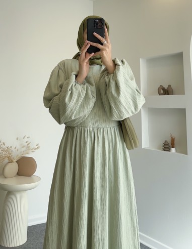 1357 kemerli elbise - mint