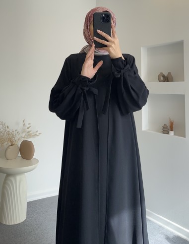 9181 kolları kemer kimono takım- siyah