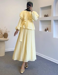 4245 bebe yaka takım - sarı