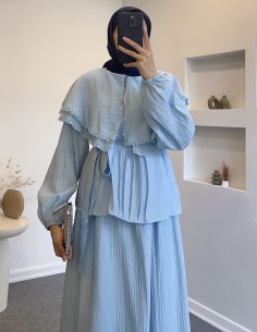 4245 bebe yaka takım - Mavi 2