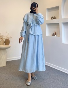 4245 bebe yaka takım - Mavi