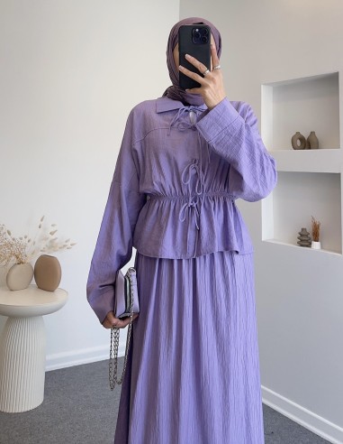 71291 elfida fiyonk detay takım- lila