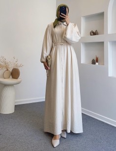 6913 liza ferace elbise - taş