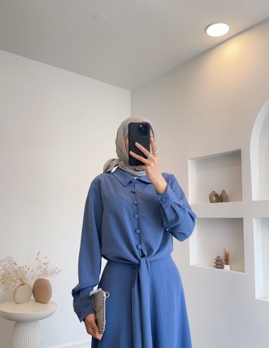 2983 sare bağlamalı takım -Mavi