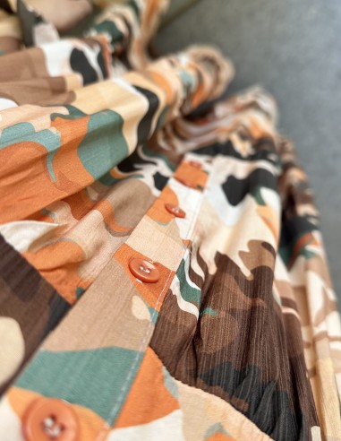 71277 viskon elbise - turuncu