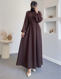 9150 afra elbise - Kahverengi 2