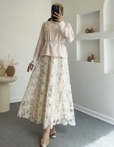 7244 papatya etek takım - Taş