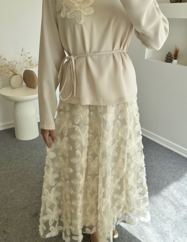 7244 papatya etek takım - Taş