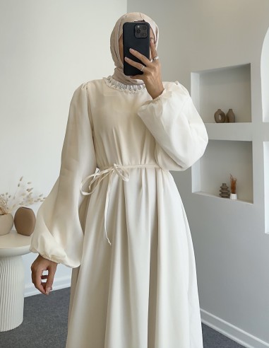 1546 hayal  elbise - Krem