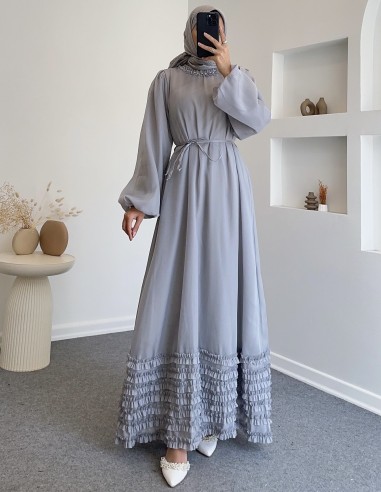 1546 hayal  elbise - gri
