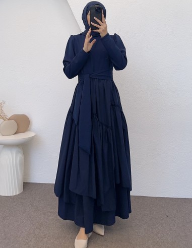 6001 elsa elbise -Lacivert