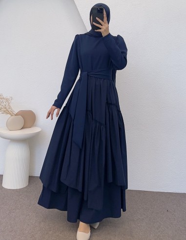 6001 elsa elbise -Lacivert