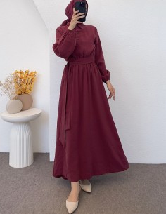 6092 linda elbise -Bordo