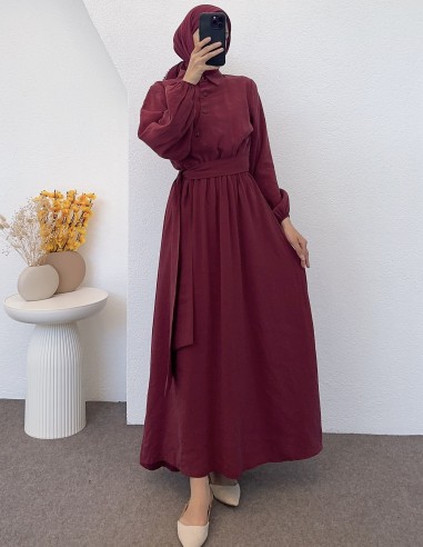 6092 linda elbise -Bordo